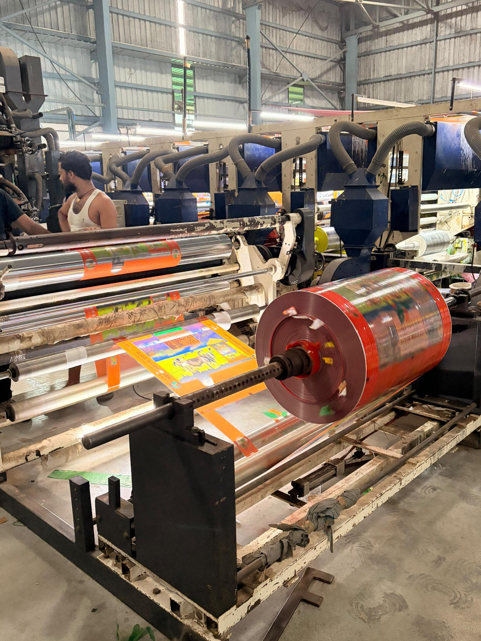 Gravure printing close-up